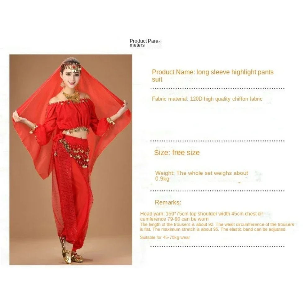 Thumbnail: Clothing Dance Practice Clothing Belly Dance Suit New Long-sleeved  Suit Belly