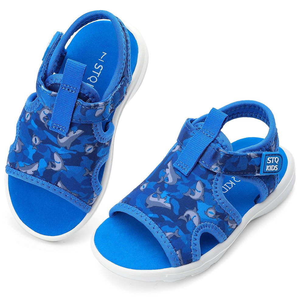 Thumbnail: Toddler Sandals Cute Summer Lightweight Open Toe Slip on Sandals for Boys Girls
