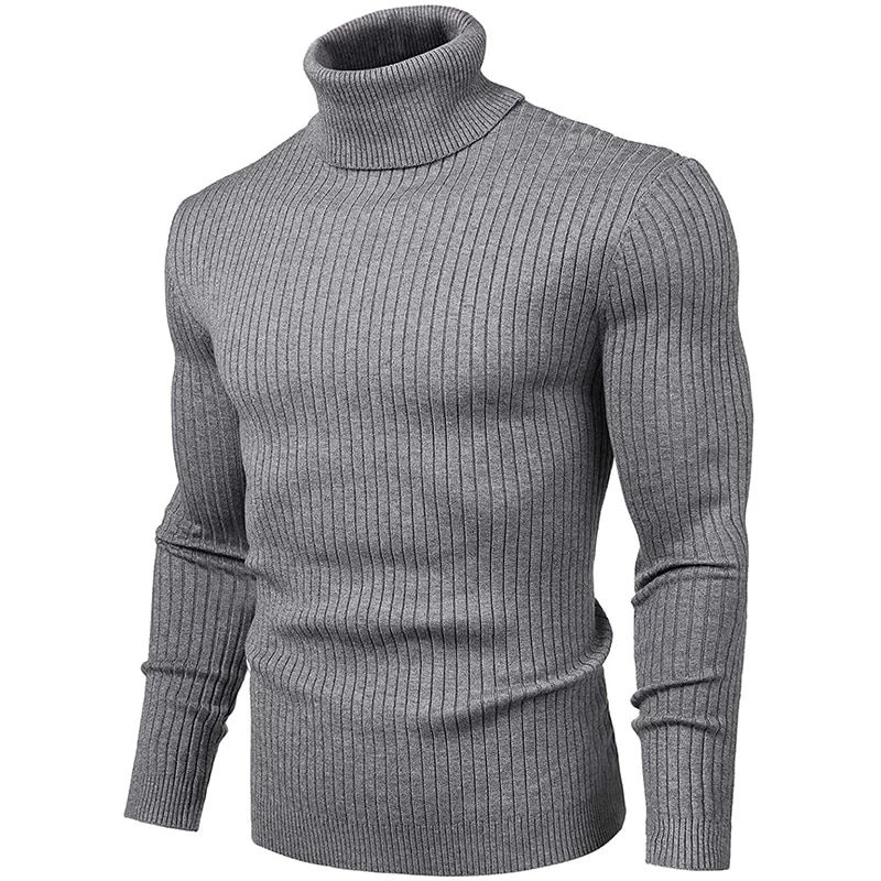Thumbnail: Men's Turtleneck Sweater Autumn Winter Men's Knitting Pullovers Rollneck Knitte