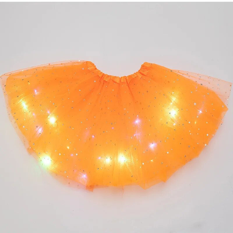 Miniatiūra: LED Glowing Light Kids Girls Princess Tutu skirts Children Cloth Wedding Party 