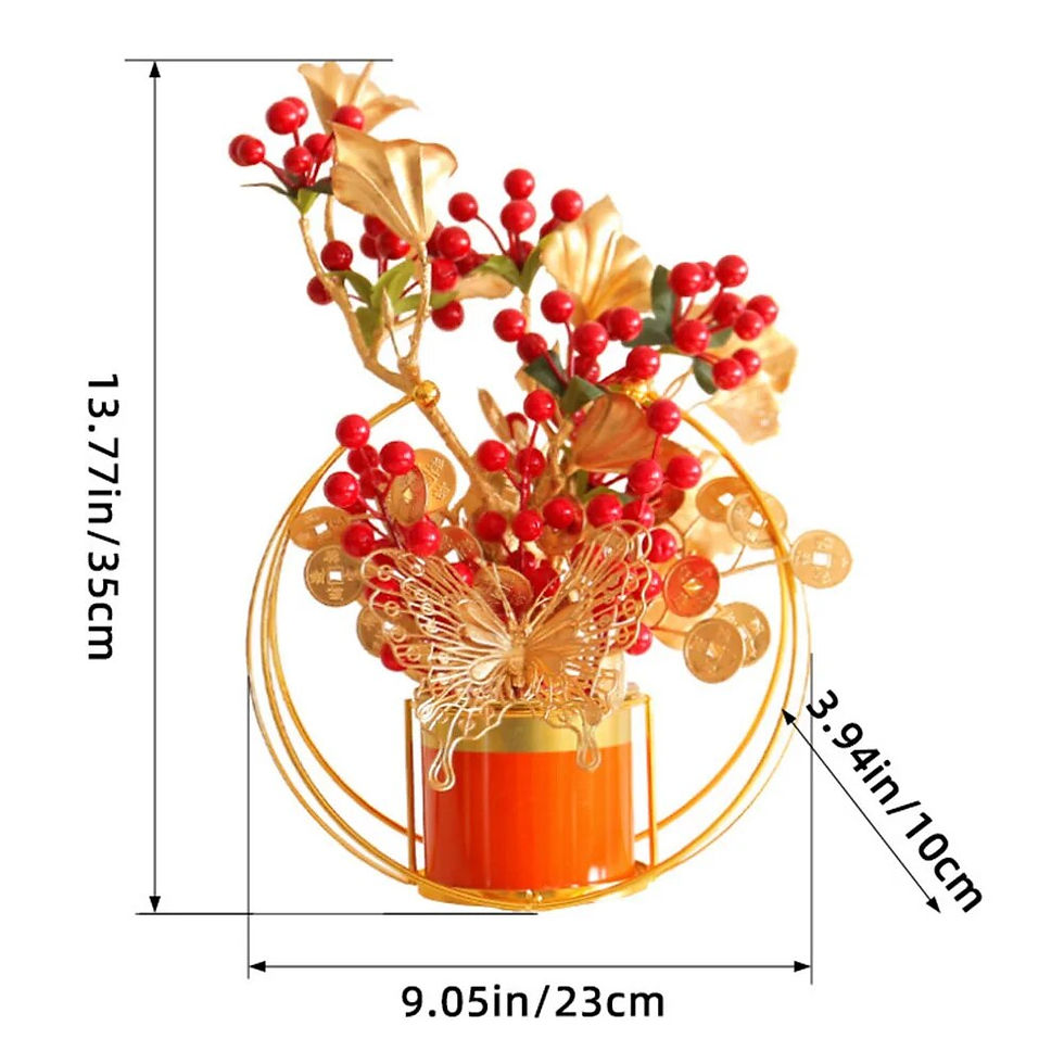 Thumbnail: 2024 New Year Fu Bucket Chinese Lunar Year Artificial Red Fruit Berry Potted Sp