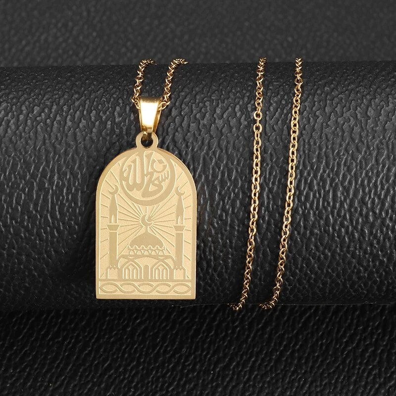 Miniatura: High Quality Stainless Steel Pendant Necklace Allah Quran Square Pendant Neckla