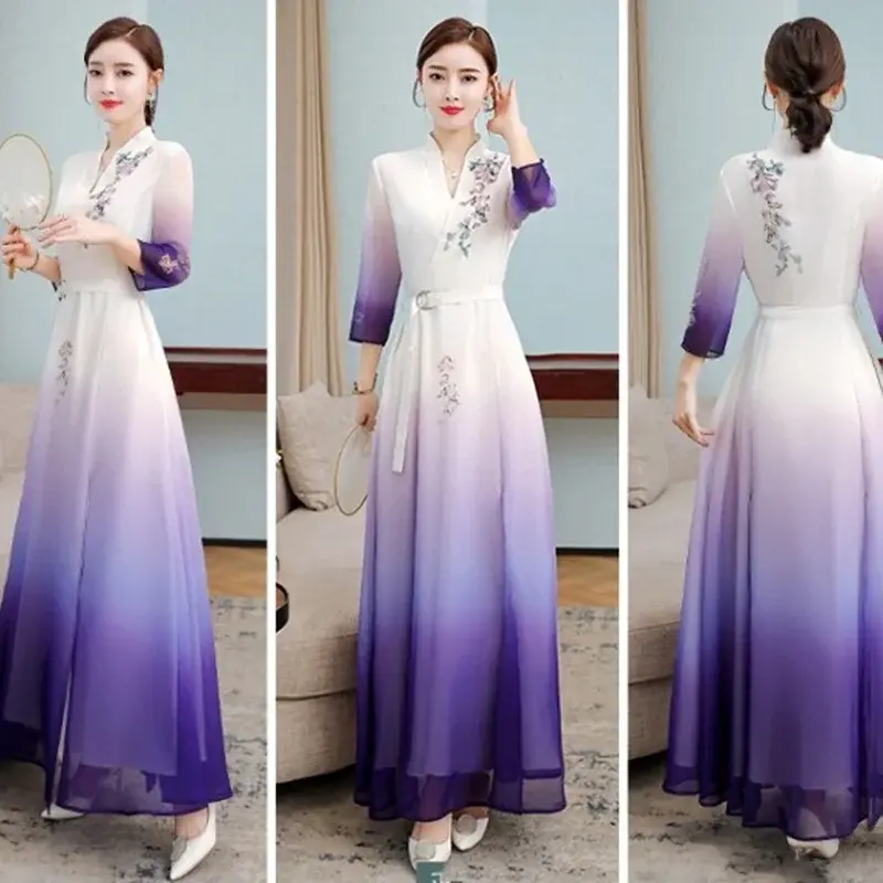 Thumbnail: Vietnam Traditional Dress Chinese Style Aodai Cheongsam Qipao China Oriental Dr