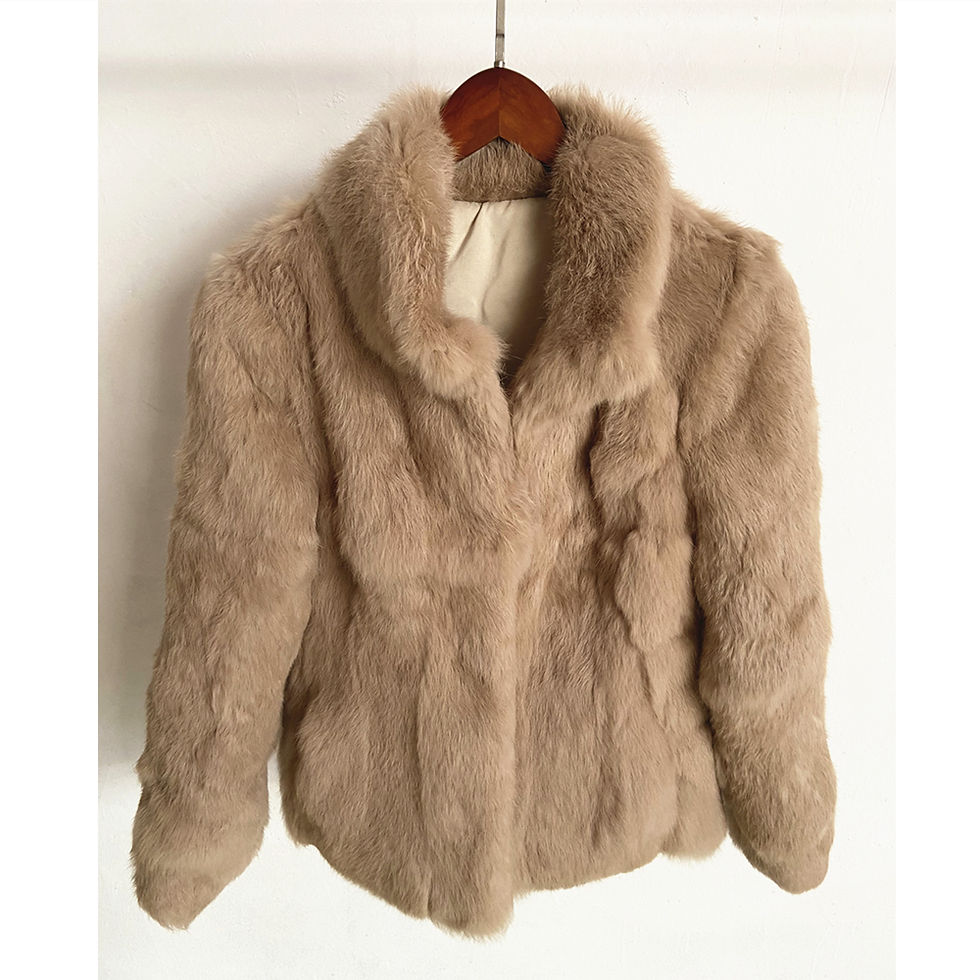 Thumbnail: Natural Rabbit Fur Coat Women Winter Jacket Real leather and fur promotion clot