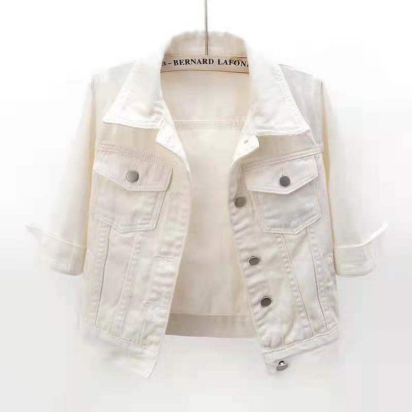 Thumbnail: Women Denim Jacket Spring Autumn Short Coat Pink Jean Jackets Casual Tops Purpl