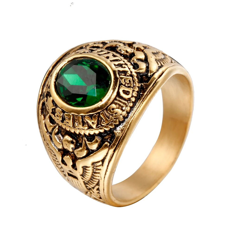 Miniatura: Vintage US Military Ring Men's Badge Eagle Marine Stainless Steel Men's Militar