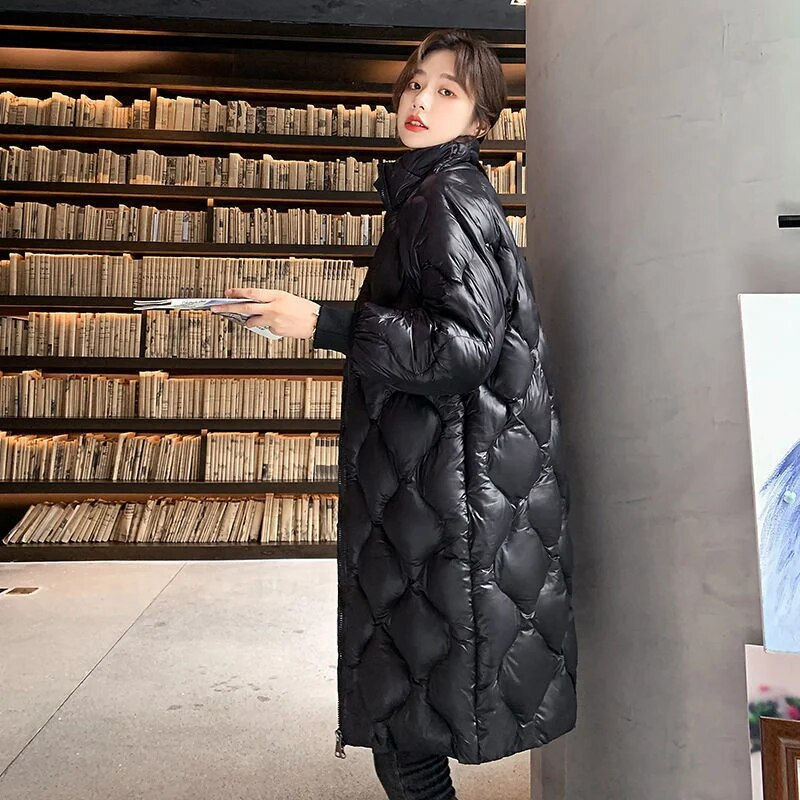 Miniatura: Winter Coat for Women Parka Women's Long Standing Collar 2022 Winter New Korean