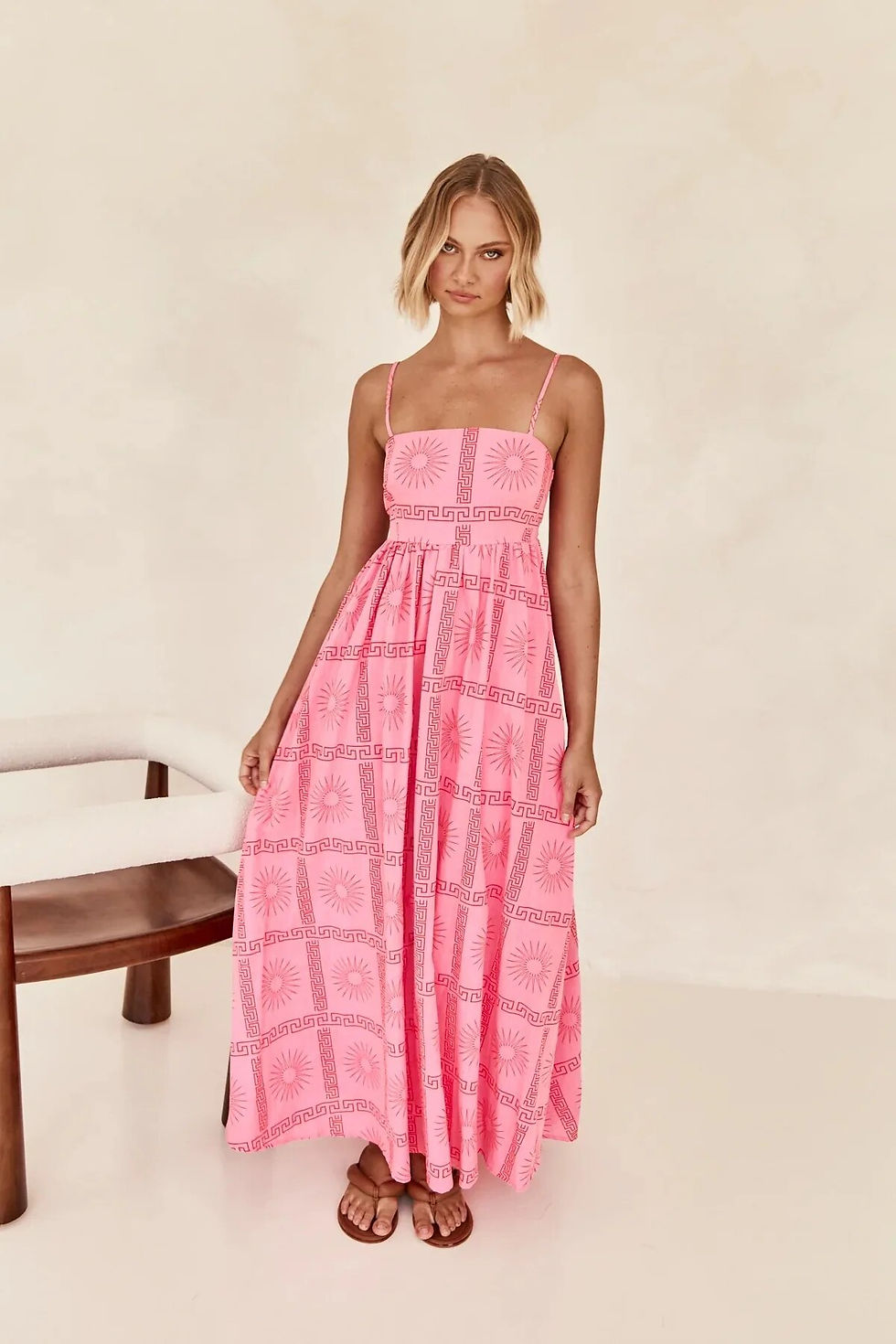 Miniatura: Qybian Hollow Out Back Strappy Printed Dress Bohemian Y2k Boho Dress Casual Str