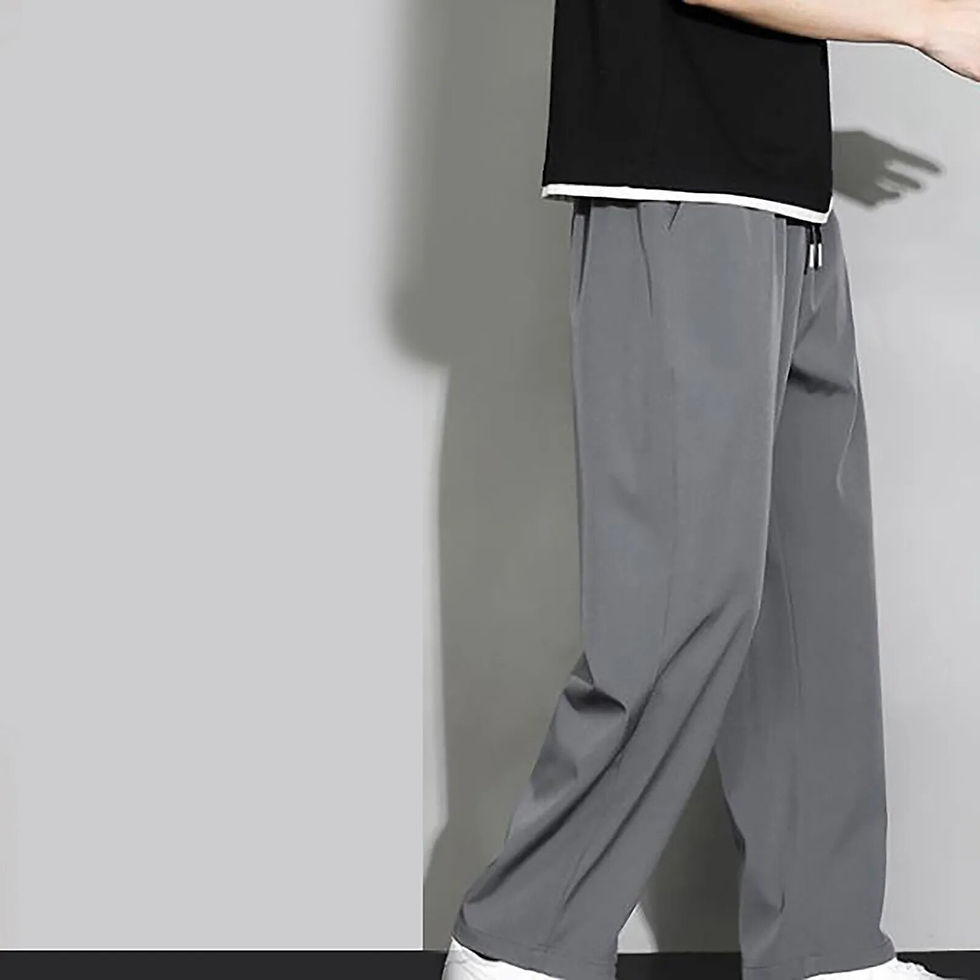 Thumbnail: Sport Loose Man Casual Pants Straight Waist Drawstring Autumn Warm Fashion Hip