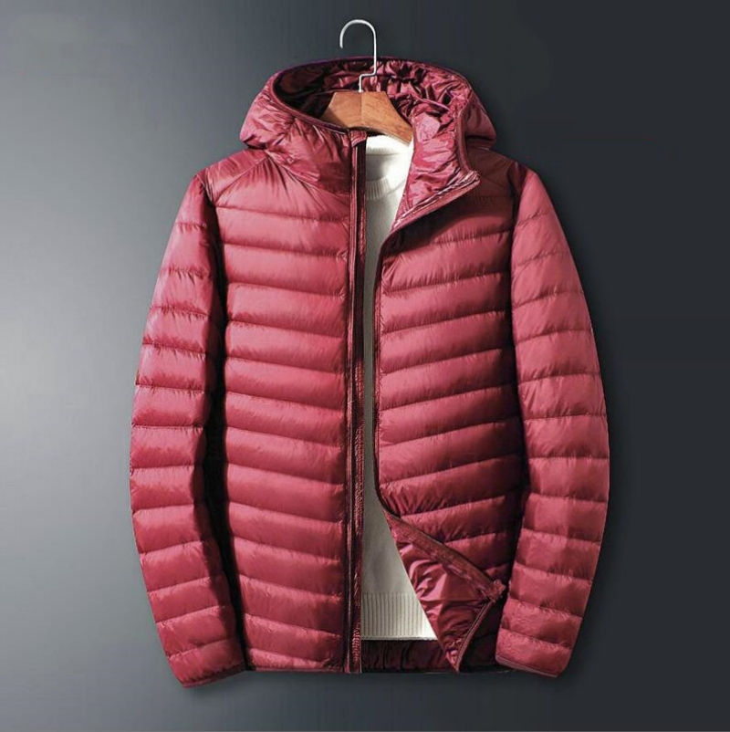Miniatura: S-6XL Man Duck Down Jacket Ultra Light Spring Hooded Jackets Men Portable Outer