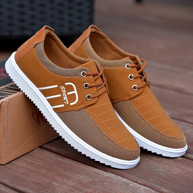 Miniaturebillede: Hot Men's Brand Canvas Shoes Lightweight Sneakers Autumn Men  Breathable Vulcan