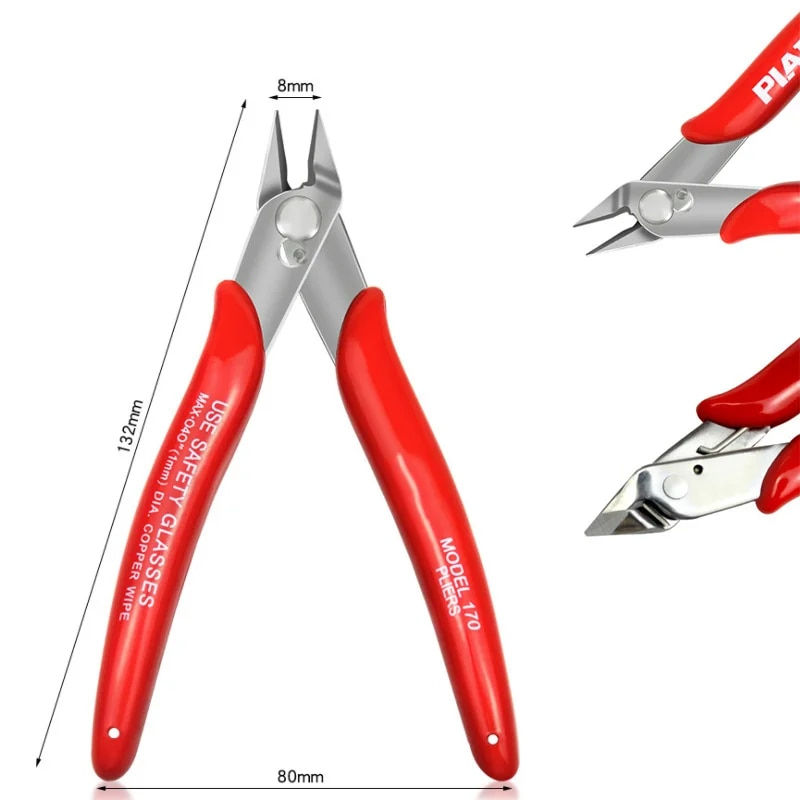 Thumbnail: 170 Wire Cutter Cutting Pliers Practical Wire and Cable Cutting Flat-nose Plier