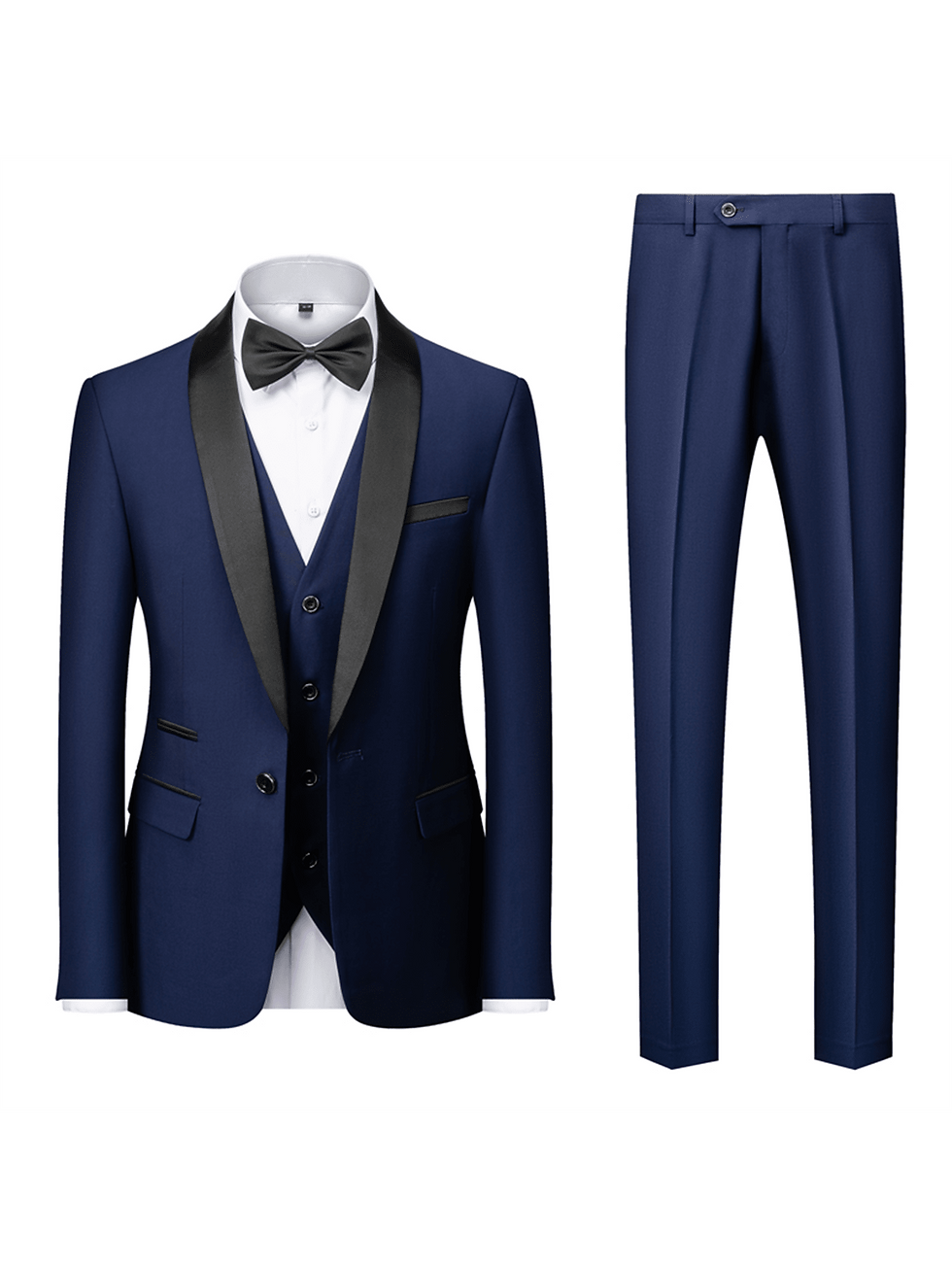 Thumbnail: Men Slim 3 Pieces Set Business Networking Formal Tuxedo Prom Suit  Male Groom W