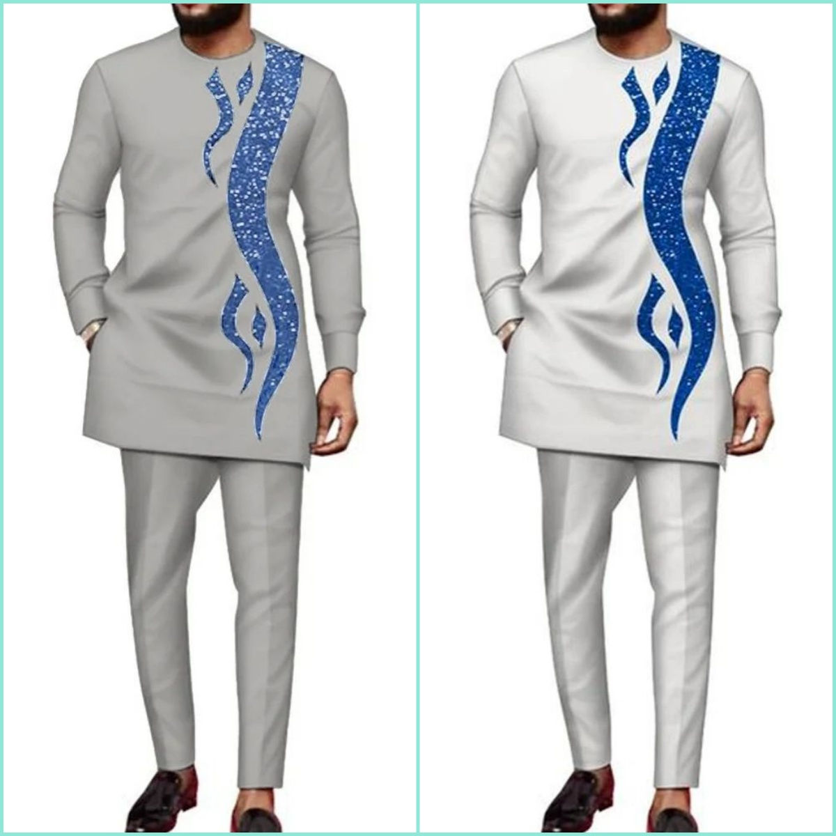 2024 New African Traditional Men's Set Elegant and Fashionable Men's Suit Casua