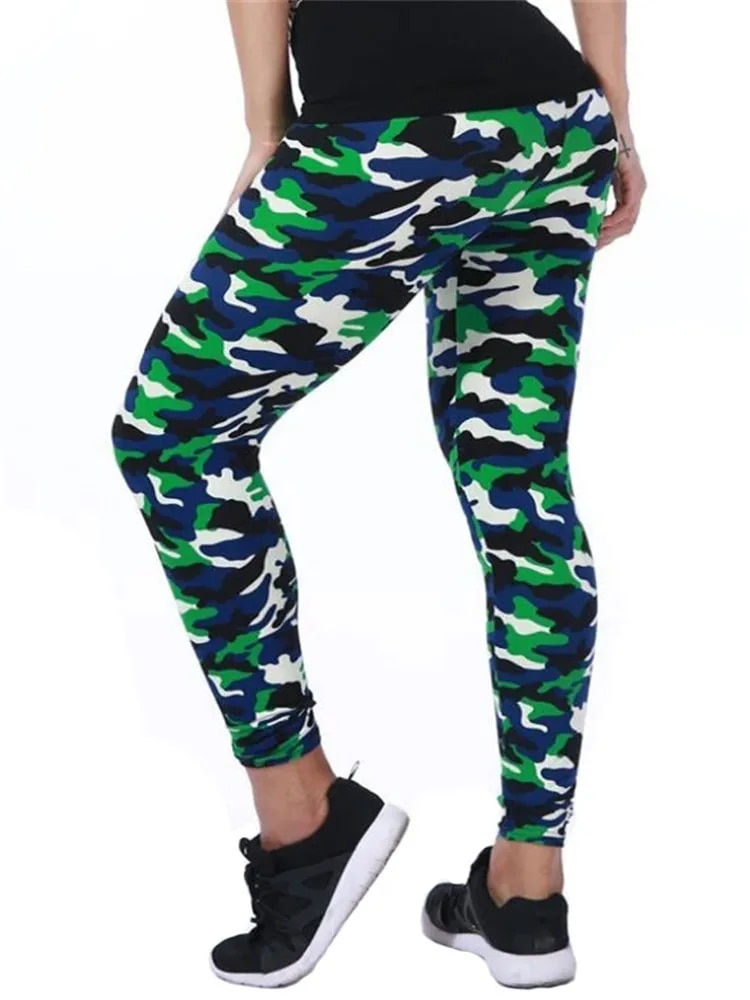 Imej kecil: VISNXGI Push Up Leggings Women's Clothing Camouflage Workout Pants Printing Ela