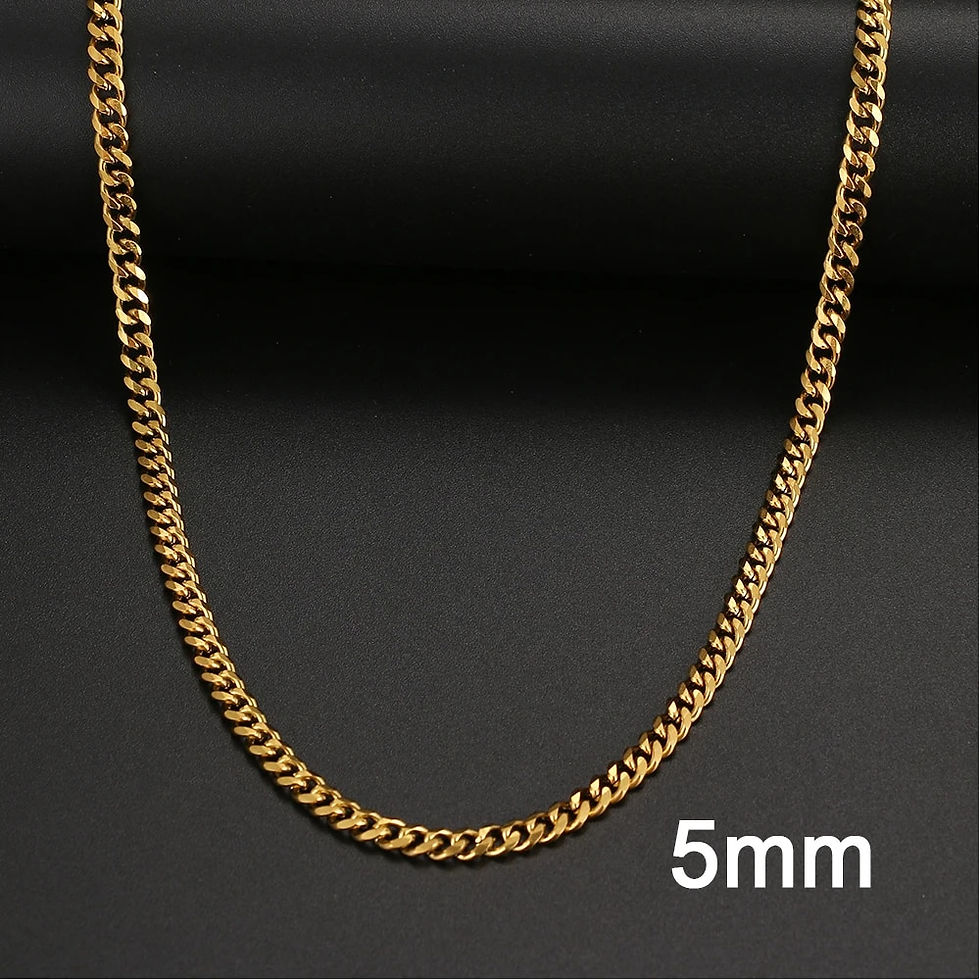 Thumbnail: Basic Punk Stainless Steel Necklace For Men Women Cuban Link Chain Chokers Mini