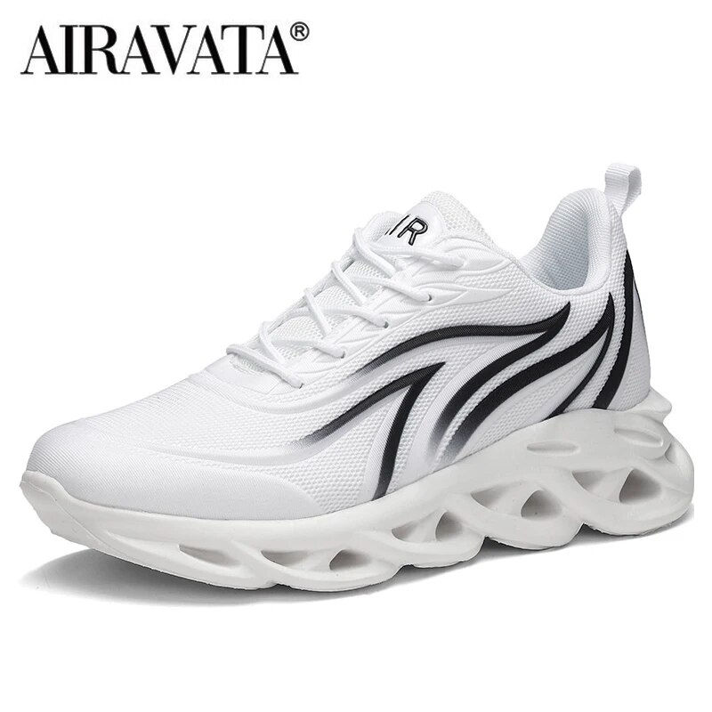 Thumbnail: Men's Flame Printed Sneakers Flying Weave Sports Shoes Comfortable Running Shoe
