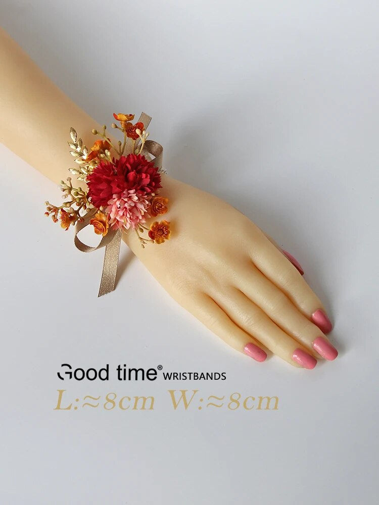 Miniatura: GT Silk Corsages Boutonnieres Wedding Decoration Marriage Rose Wrist Flowers fo