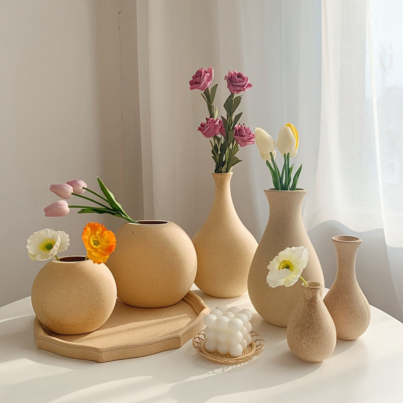 Thumbnail: Ins Style Wooden Small Vase Natural Solid Wood Flower Vases Home Office Table A