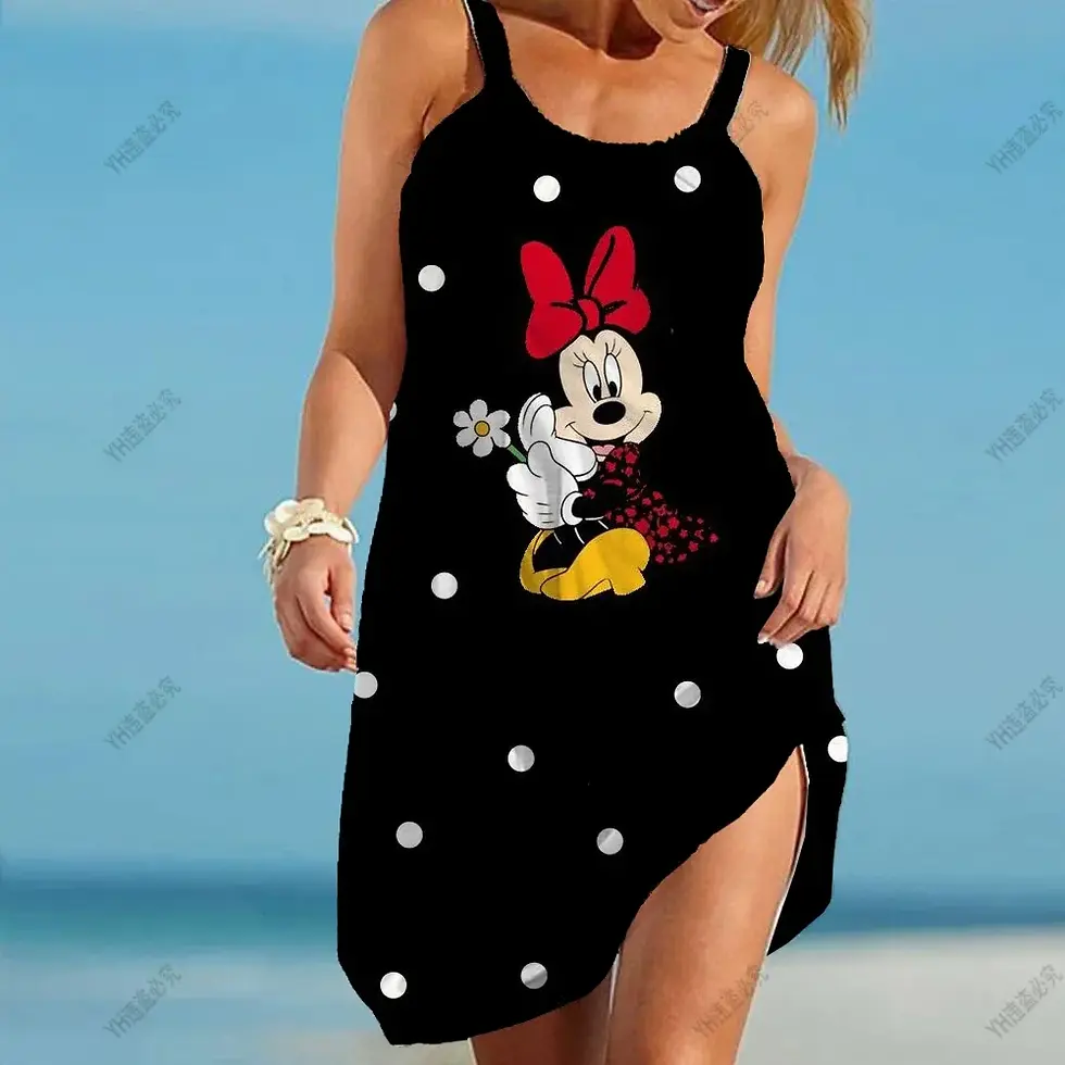 Thumbnail: slip dress Summer Elegant Dresses  Girl Sexy Minnie Mouse Women's Dress Sling W