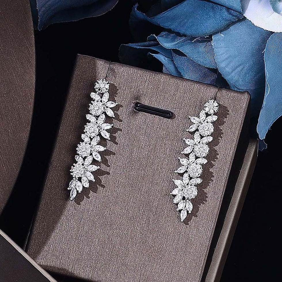 ภาพขนาดย่อ: Fashion Bridal Jewelry Set Silver Plated Choke Necklace Earring Set Women's Afr