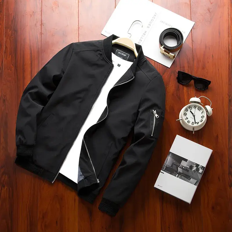 ภาพขนาดย่อ: New 2024 Jacket Men Fashion Casual Slim Mens Jacket Sportswear Bomber Jacket Me