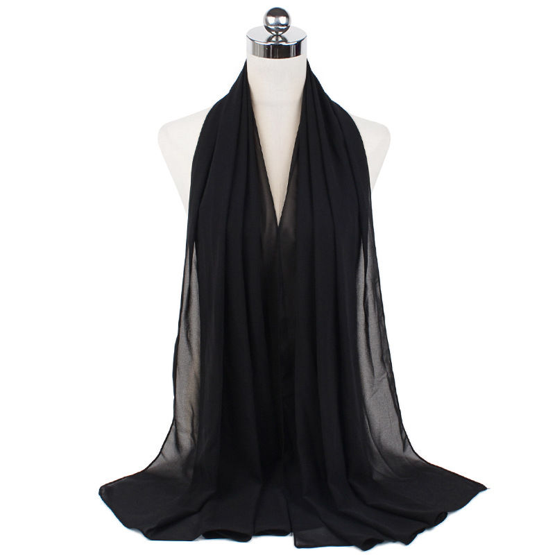 Thumbnail: 2024 Women's Elegant Modest Muslim Islamic Bubble Chiffon Scarf Ramadan Soft Li