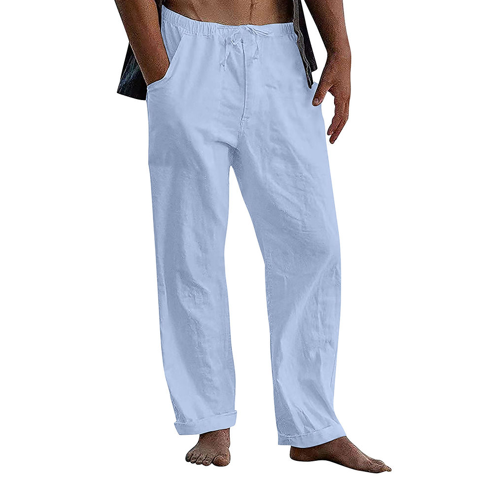 Thumbnail: New Men's Cotton Linen Pants Male Autumn New Breathable Solid Color Linen Yoga