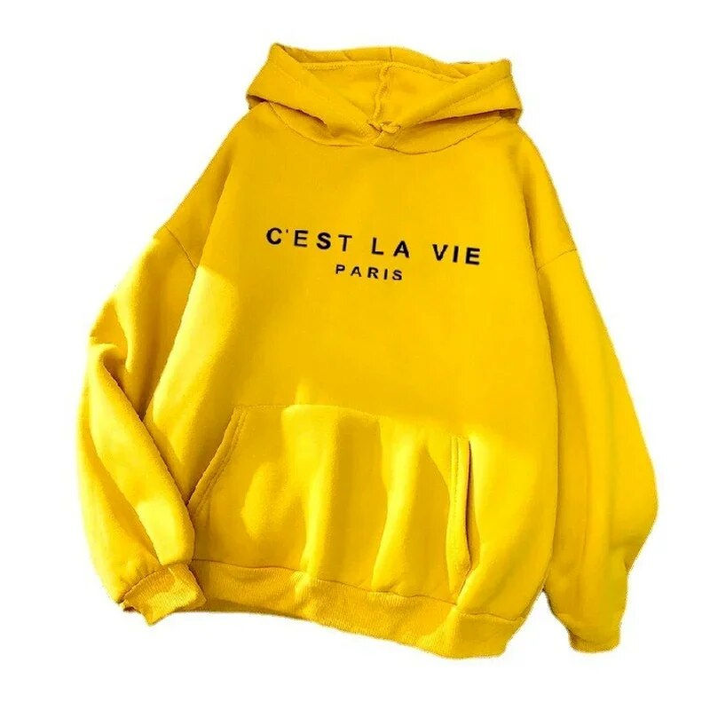 縮圖：2023 letter print new hooded sweater women's spring long-sleeved lazy style loo
