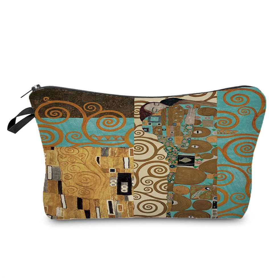 Miniatyrbilde: Makeup Bag with Van Gogh Starry Night Sunflower Oil Painting Cute Organizer Bag