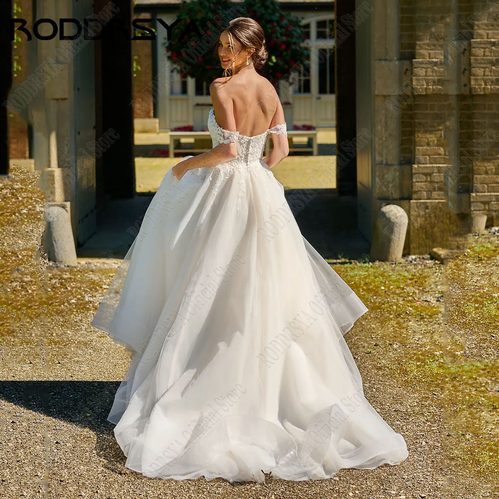 Miniatura: RODDRSYA Sweetheart Lace Wedding Dresses For Woman Elegant A-Line Off Shoulder