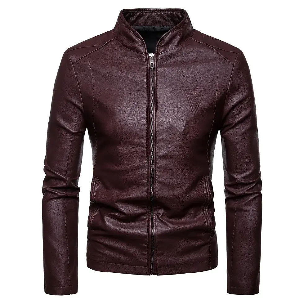 Thumbnail: Spring and autumn new men's Korean version slim standing collar PU leather jack