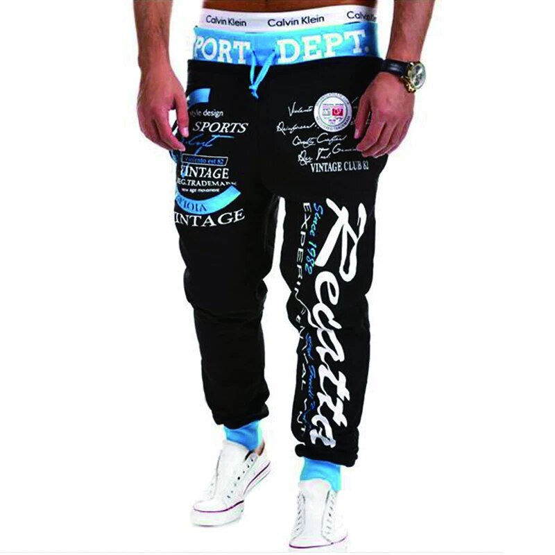 Thumbnail: Men'S New Fashion Hip Hop Casual Jogging Pants Letter Print Sport Gym Fitness S