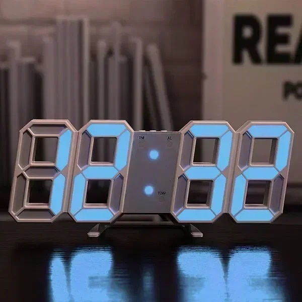 Thumbnail: 3D Digital Wall Clock Decoration for Home Glow Night Mode Adjustable Electronic