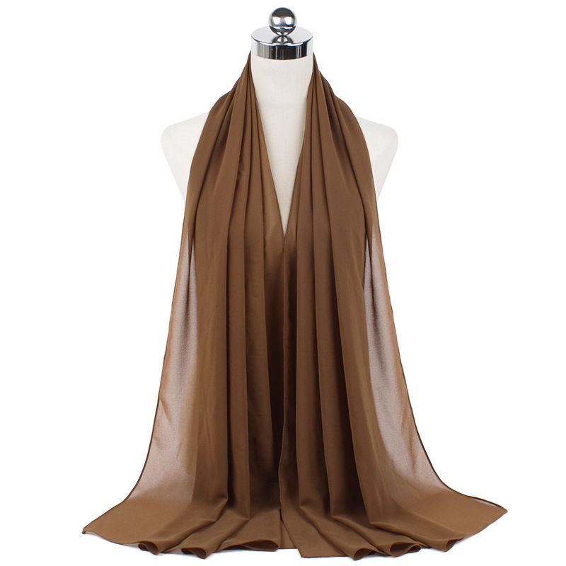 Thumbnail: 2024 Women's Elegant Modest Muslim Islamic Bubble Chiffon Scarf Ramadan Soft Li