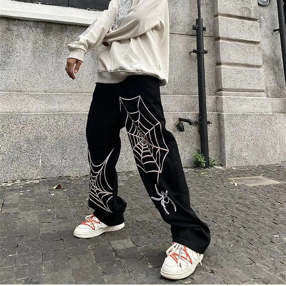Thumbnail: Streetwear Y2k Pants Anime Sweatpants Male Wide Leg Oversize Pants Men Techwear
