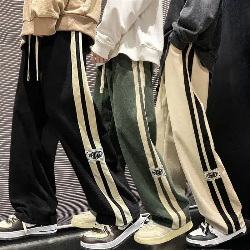 Thumbnail: Men Korean Style Casual Loose Overalls Pants Mens Fashion Wide-leg Trousers Mal