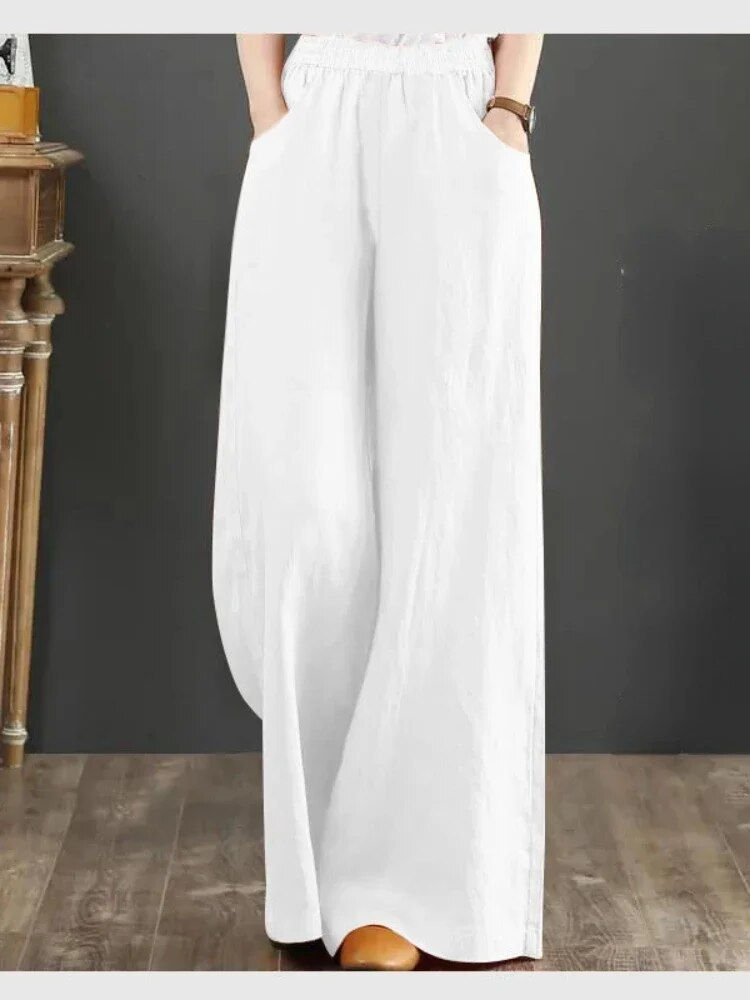 Thumbnail: New in Spring Summer Cotton Wide-leg Women's Pants Leisure Fashion Knitted Form