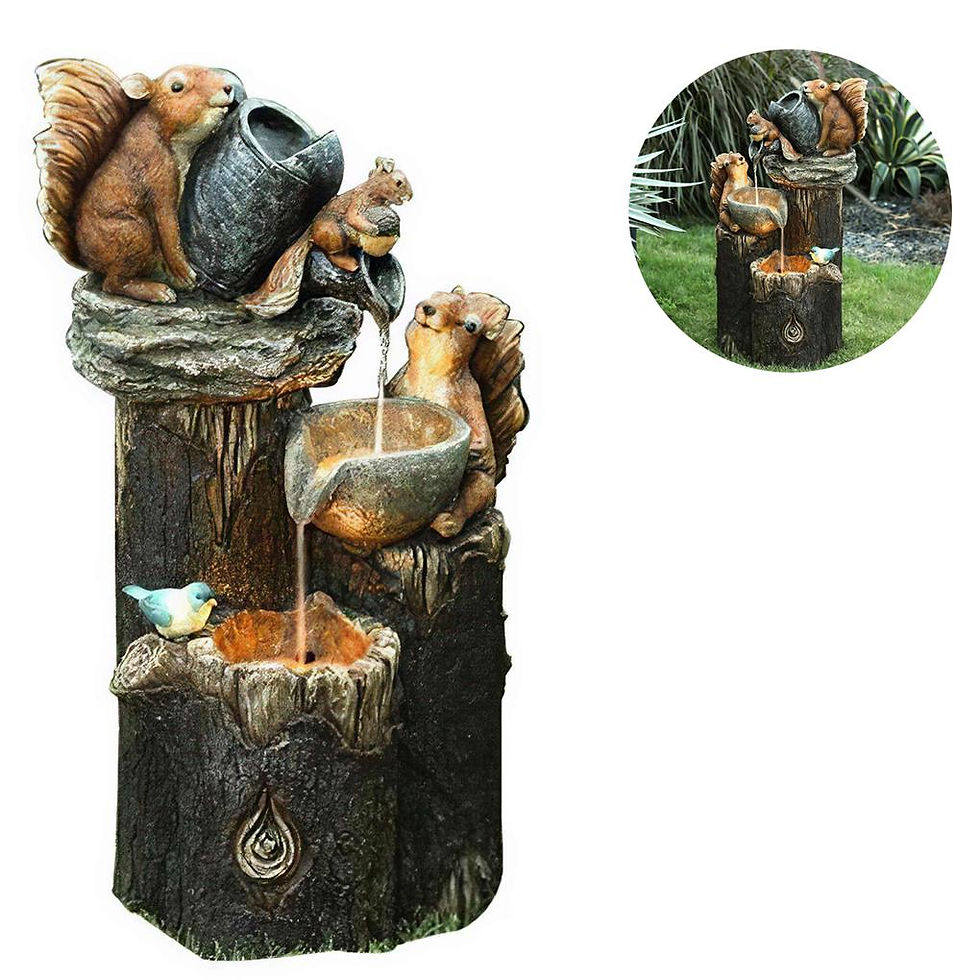 Miniatura: Squirrel-shaped Water Fountain Cute Animal Garden Statue High Strength Patio Fo