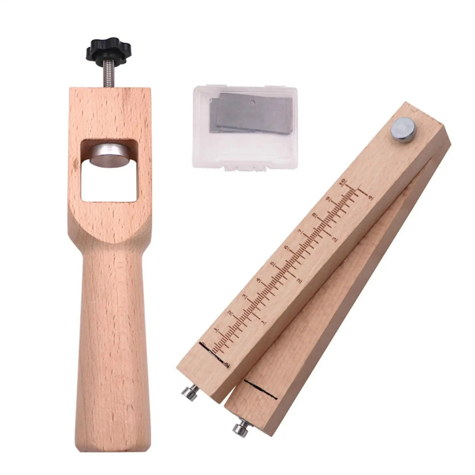 Wooden Adjusting Leather Strap Belt Cutter Leather Strap Cutter With 5 Blades D