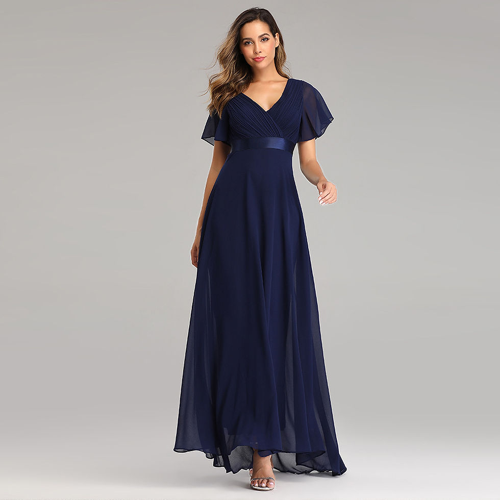 Miniatura: ICCLEK New Style Women V-Neck Chiffon Dress Wedding Evening Party Long Dress El