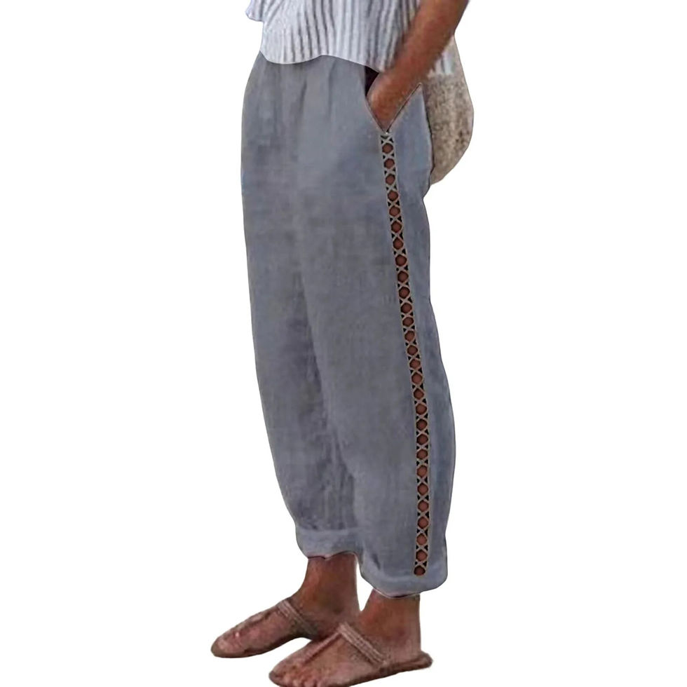 Thumbnail: Casual Women Trousers Full Length Summer Elegant Elastic Waist Pants  Bottoms H