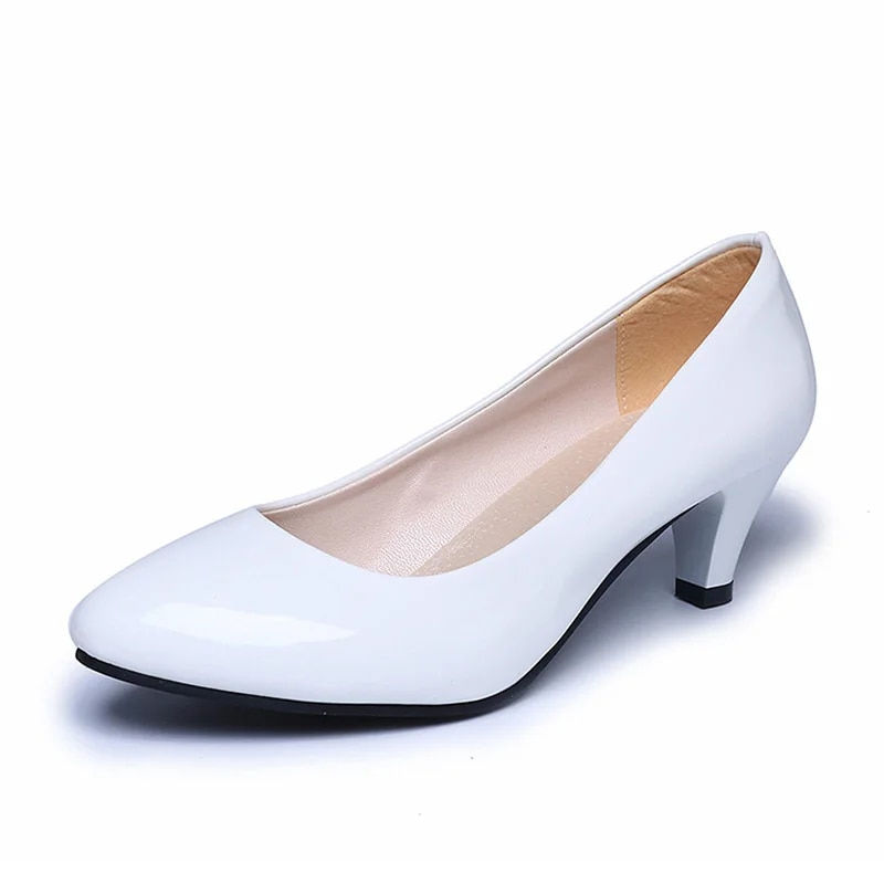 Thumbnail: New Women's Shoes On Heels Elegant Medium High Heeled Ladies Pointed Toe Fashio