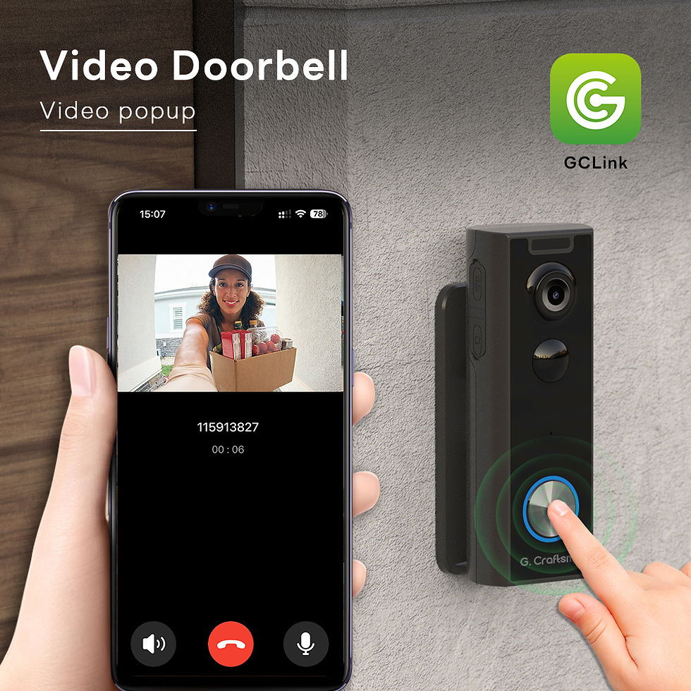 Thumbnail: G.Craftsman J10 Wireless WiFi Video Doorbell Camera with Battery,Smart PIR Moti