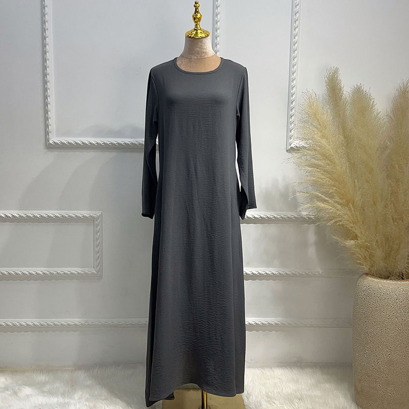 Thumbnail: New Abaya Under Dress Long Sleeve With Pockets High Quality Jazz Crepe EID Musl