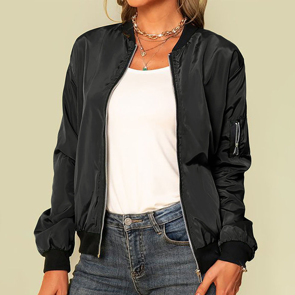 Thumbnail: Women Thin Jackets Fashion Solid Bomber Jacket Autumn Long Sleeve Slim Coat Cas