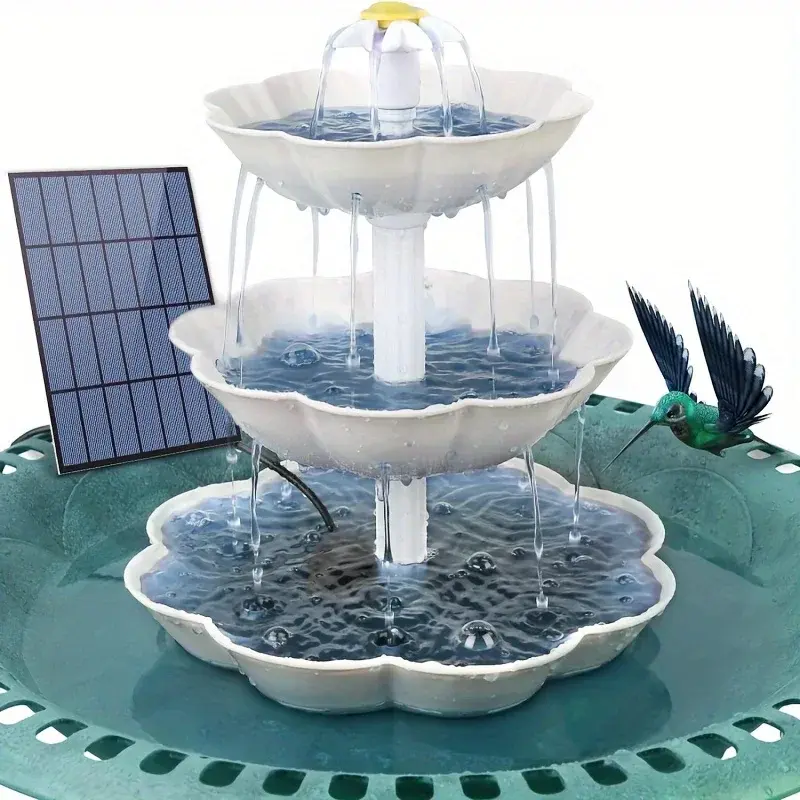 Thumbnail: Solar Bird Bath Water Fountain Detachable DIY Water Landscaping Fountain For Bi