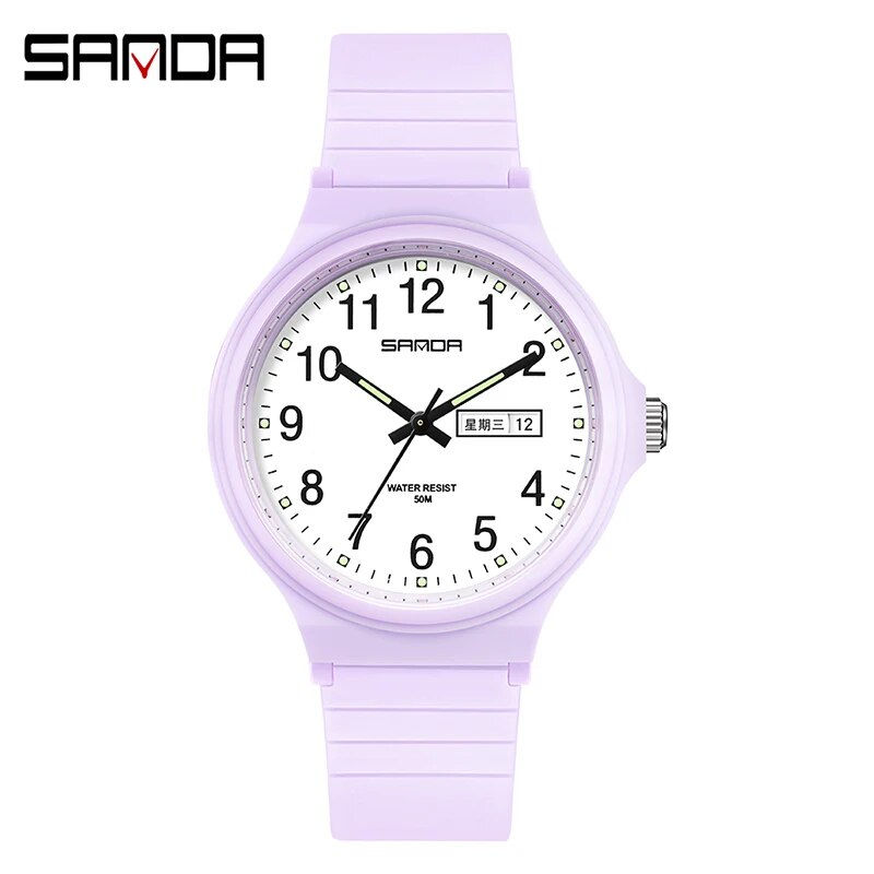 Thumbnail: Fashion Sanda Top Brand Calenda Quartz Watch Minimalism Style Ladies Wristwatch