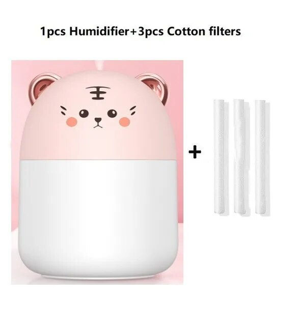 Miniaturebillede: 250ml Desktop Mini Air Humidifier With Colorful Atmosphere Light Cool Mist Arom