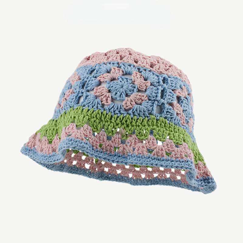 Miniatura: 2023 Autumn New Crochet Korean Handmade Bucket Hat Women Weaving Knitted Hat Y2